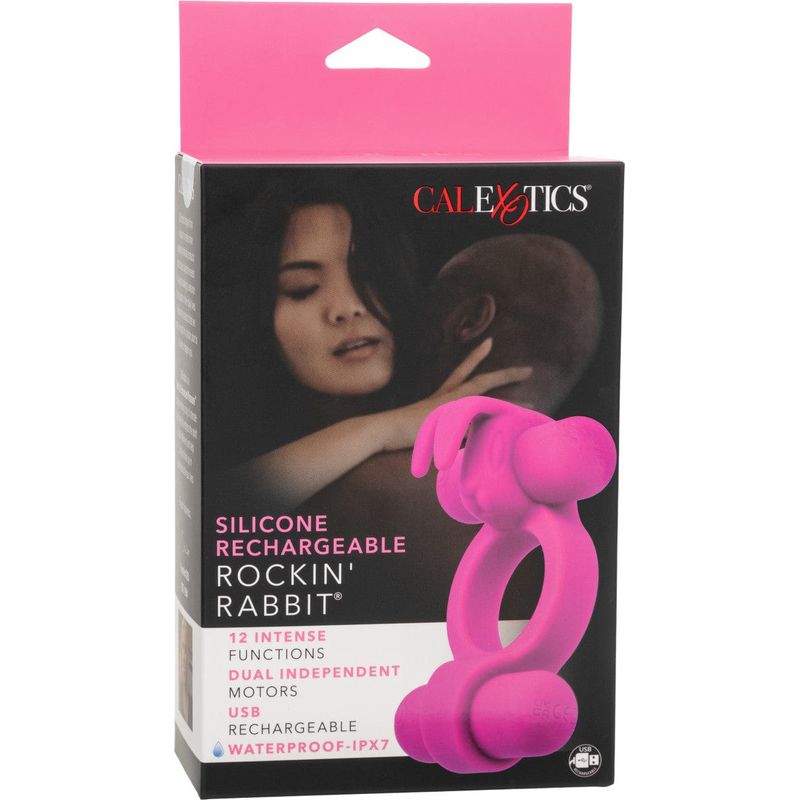 Anneaux d'érection vibrant - CalExotics - Silicone Rechargeable Rockin Rabbit CalExotics Sensations plus