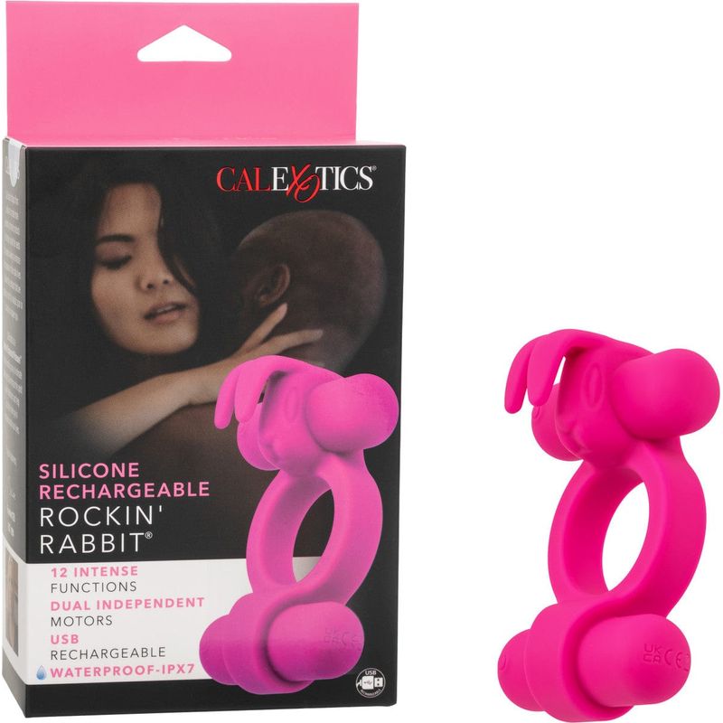 Anneaux d'érection vibrant - CalExotics - Silicone Rechargeable Rockin Rabbit CalExotics Sensations plus