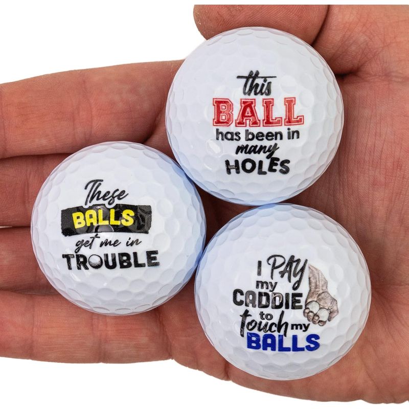 Balles de Golf Humoristiques - Balls Deep x3 | Farces & Cadeaux Originaux Hott Products Sensations plus