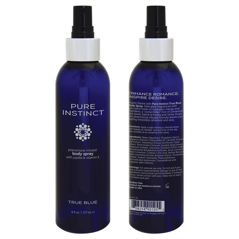 Body Spray aux Phéromones - Pure Instinct - True Blue Pure instinct Sensations plus
