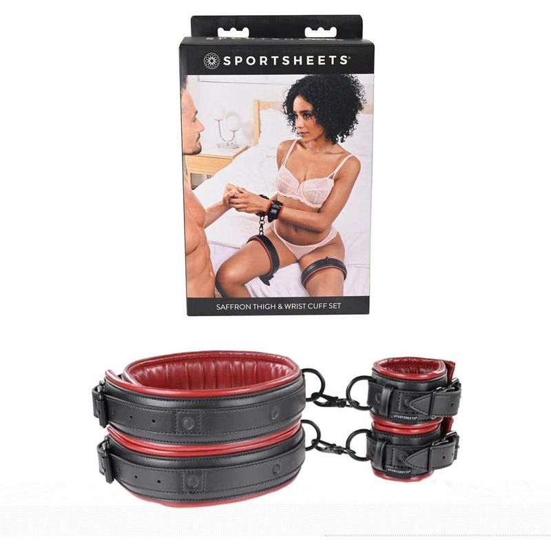 Bondage - Sportsheets - Saffron Thigh & Wrist Cuff Set Sportsheets Sensations plus