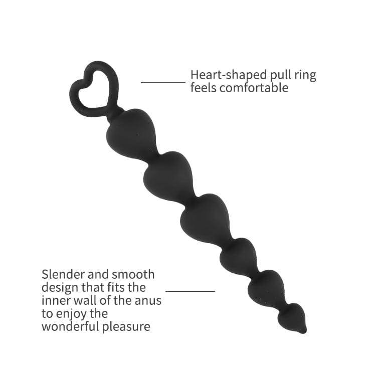 Boules Anal 17cm - Back Secret | Chapelet Anal de Six Boules Anal en Forme de Coeur Vivilo Sensations plus
