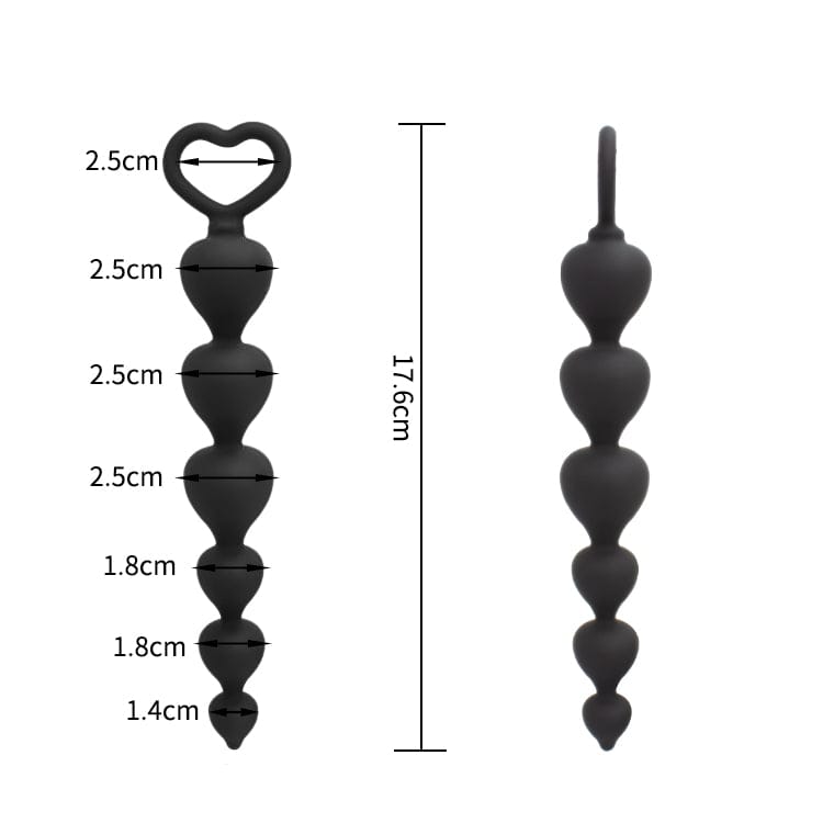 Boules Anal 17cm - Back Secret | Chapelet Anal de Six Boules Anal en Forme de Coeur Vivilo Sensations plus