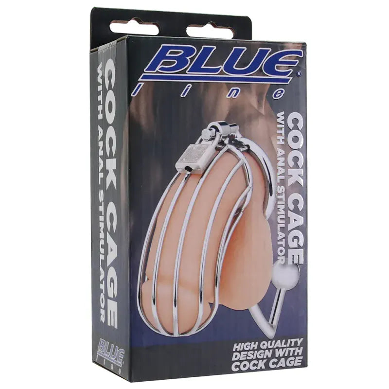 Cage de Chasteté & Crochet Anal - Cock Cage with Anal Stimulator | Contrôle & Soumission Blue Line Sensations plus