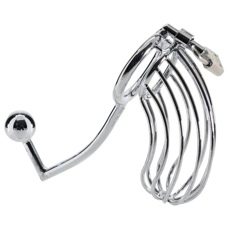 Cage de Chasteté & Crochet Anal - Cock Cage with Anal Stimulator | Contrôle & Soumission Blue Line Sensations plus