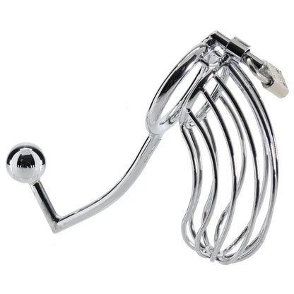 Cage de Chasteté & Crochet Anal - Cock Cage with Anal Stimulator | Contrôle & Soumission Blue Line Sensations plus