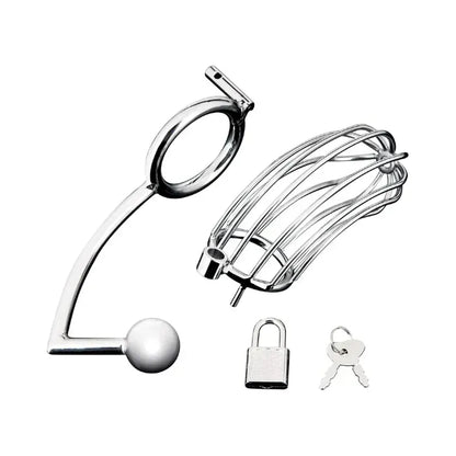 Cage de Chasteté & Crochet Anal - Cock Cage with Anal Stimulator | Contrôle & Soumission Blue Line Sensations plus