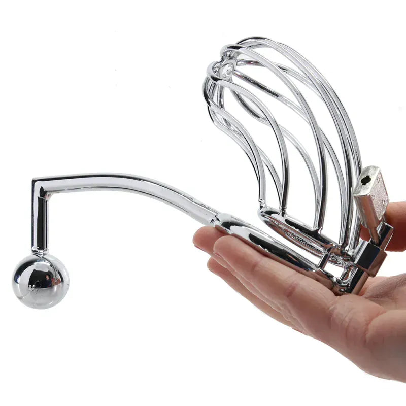Cage de Chasteté & Crochet Anal - Cock Cage with Anal Stimulator | Contrôle & Soumission Blue Line Sensations plus