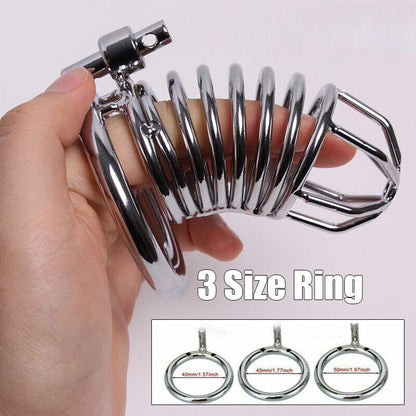 Cage de Chasteté Damon en Acier Chromé | BDSM Avancé Kink - TW Trade Sensations plus