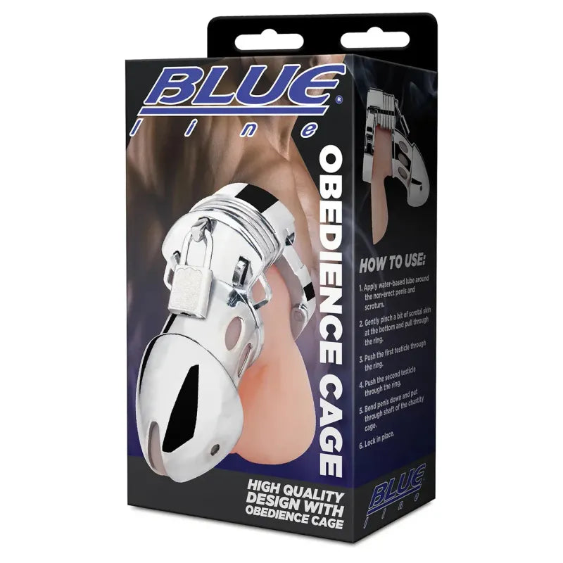 Cage de Chasteté  Métallique - Obedience Cock Cage | Ajustable, Ergonomique & Confort Blue Line Sensations plus