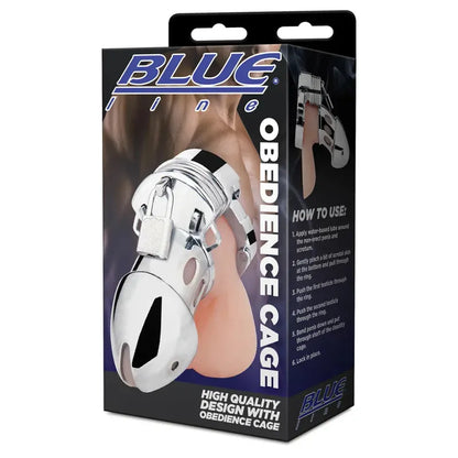 Cage de Chasteté  Métallique - Obedience Cock Cage | Ajustable, Ergonomique & Confort Blue Line Sensations plus