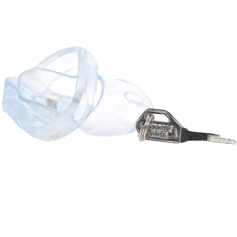 Cage de Chasteté Transparente - Lockmaster 3.5” | Cage à Pénis à Verrouillage Latéral Lockmaster Sensations plus