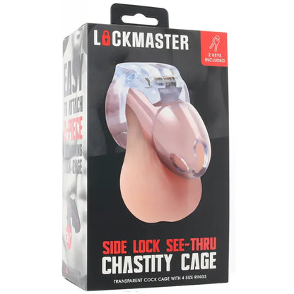 Cage de Chasteté Transparente - Lockmaster 3.5” | Cage à Pénis à Verrouillage Latéral Lockmaster Sensations plus