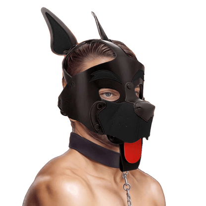 Capuche Pup Play - Alpha Dog Pup Hood | Cuir Vegan pour Jeux BDSM & Pet Play Master Series Sensations plus