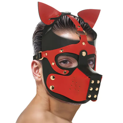 Capuche Pup Play avec Museau - Hound Hood | Cuir Végan Ajustables pour Roleplay & BDSM Master Series Sensations plus