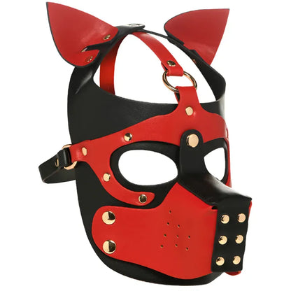 Capuche Pup Play avec Museau - Hound Hood | Cuir Végan Ajustables pour Roleplay & BDSM Master Series Sensations plus