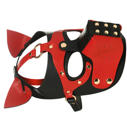 Capuche Pup Play avec Museau - Hound Hood | Cuir Végan Ajustables pour Roleplay & BDSM Master Series Sensations plus