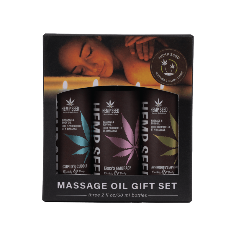 Coffret d'huile de massage - Hemp Seed - éditions St-Valentin Earthly Body Sensations plus