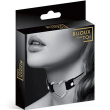 Collier Ras de Cou Fetish - Bijoux Pour Toi | Choker Noir, Cœur & Strass Argenté Bijoux pour toi Sensations plus