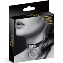 Collier Ras de Cou Fetish Noir - Bijoux Pour Toi | Choker Double Anneau Argenté Bijoux pour toi Sensations plus