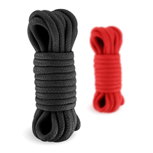Corde de Bondage Douce 10 m - Sweet Caress Play Shibari | Coton Doux Noir ou Rouge Sweet Caress Sensations plus