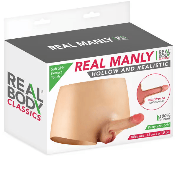 Culotte Harnais avec Dildo Réaliste Creux - Real Manly  | Alternative Moderne pour Homme Real Body Sensations plus