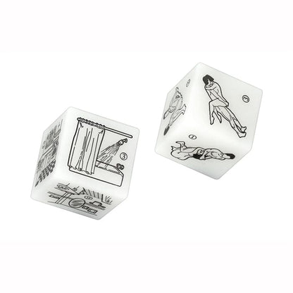 Dés coquins Phosphorescents - Universal Love Dice | 36 positions & lieux pour s’aimer Love Dice Sensations plus