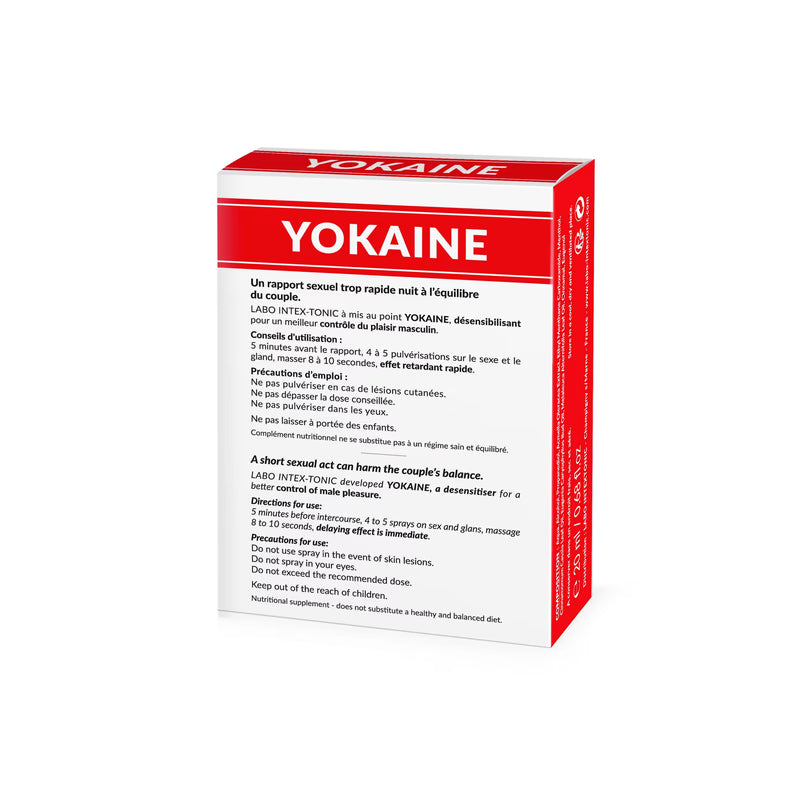 Désensibilisant Génital - Yokaine 20 ml | Spray Retardant Éjaculation & Contrôle du Plaisir Labo Intex-Tonic Sensations plus