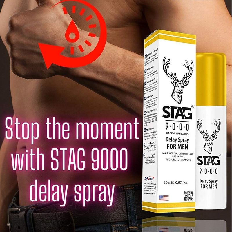 Désensibilisants génital - Stag 9000 - Spray retardateur pour hommes Stag 9000 Sensations plus