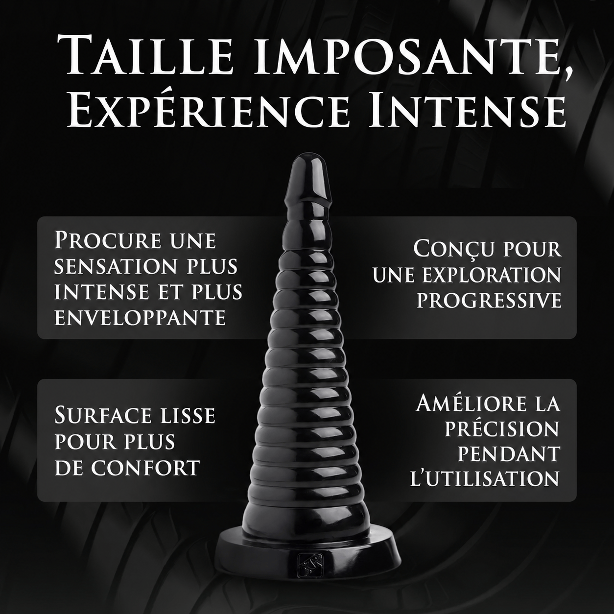 Dilatateur Anal XXL - Cône Anal Géant Nervuré | 28,6 cm x 8,9 cm Sensations Plus Sensations plus