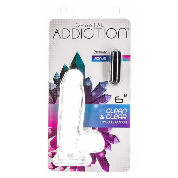 Dildo - Addiction - Crystal Addiction dildo de 6 pouces avec testicules Addiction Sensations plus