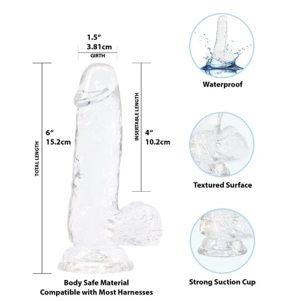 Dildo - Addiction - Crystal Addiction dildo de 6 pouces avec testicules Addiction Sensations plus