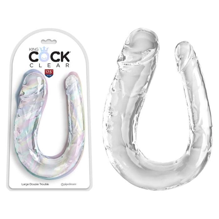 Dildo Double - King Cock Clear - Large Double Trouble Sensations Plus Sensations plus