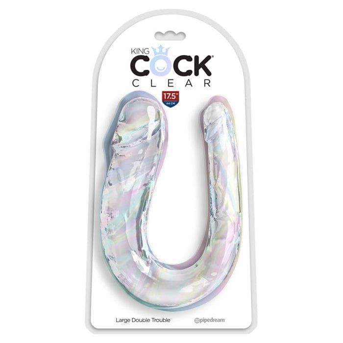 Dildo Double - King Cock Clear - Large Double Trouble Sensations Plus Sensations plus