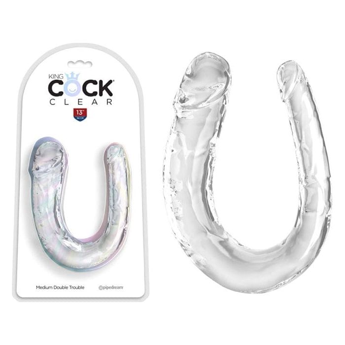 Dildo Double - King Cock Clear - Medium Double Trouble Sensations Plus Sensations plus