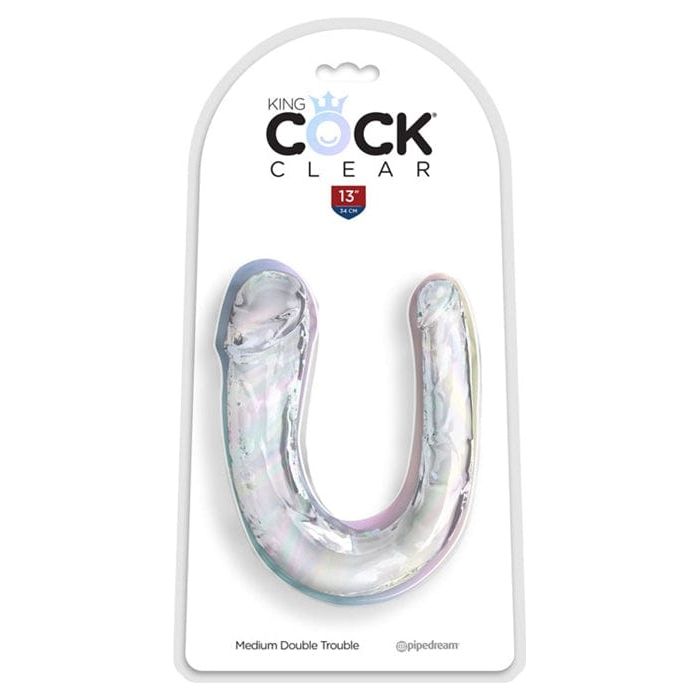 Dildo Double - King Cock Clear - Medium Double Trouble Sensations Plus Sensations plus