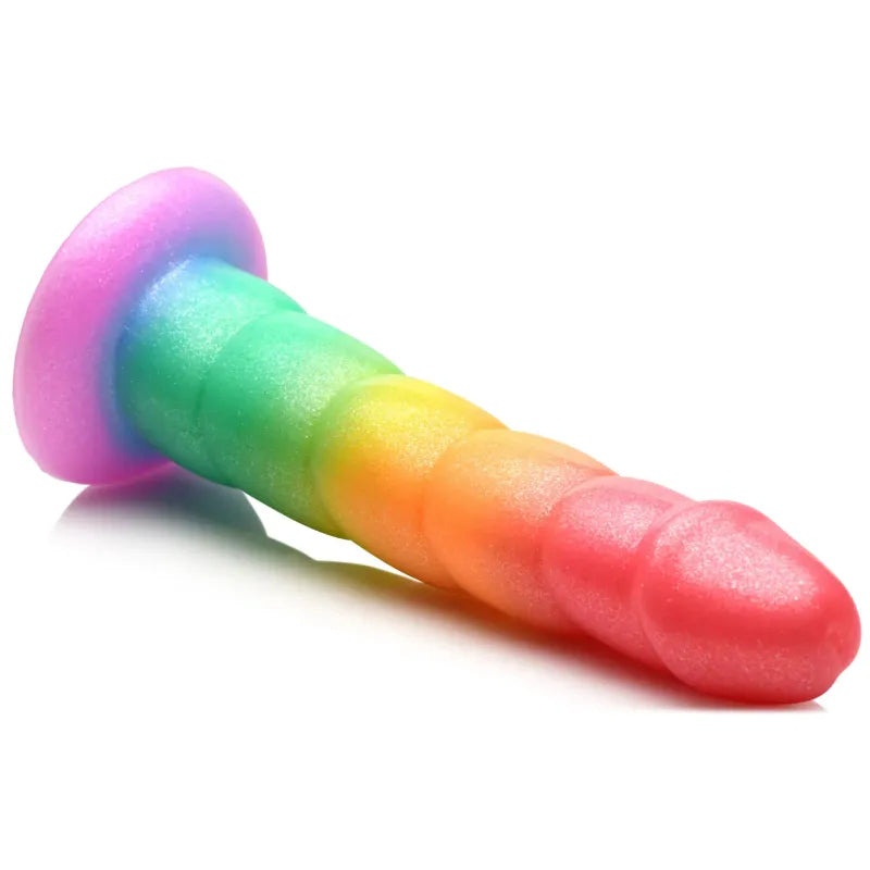 Dildo en silicone 6,6 po - Swirl Rainbow Simply Sweet | Base Ventouse Simply Sweet Sensations plus