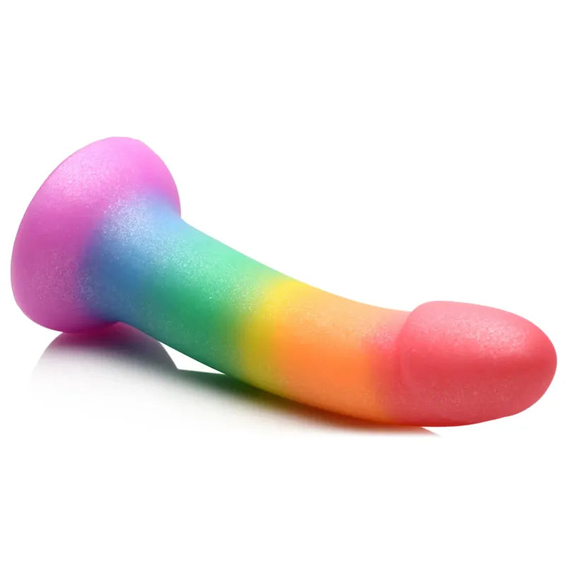 Dildo en Silicone 6.9 po - Phallic Rainbow Simply Sweet | Base Ventouse Simply Sweet Sensations plus