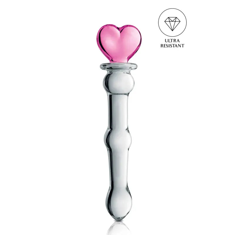 Dildo en Verre Cœur 20 cm - Glossy n°21 | Élégance & Sensations Thermiques Glossy Toys Sensations plus