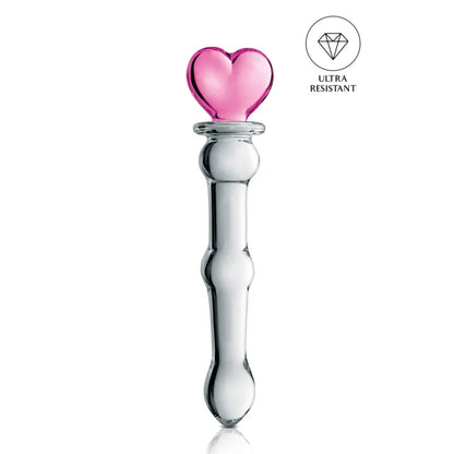 Dildo en Verre Cœur 20 cm - Glossy n°21 | Élégance & Sensations Thermiques Glossy Toys Sensations plus