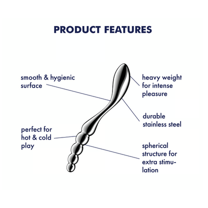 Dildo Point-G Acier Inoxydable - Satisfyer Star Force 1 | Jeu de Température Froid ou Chaud Satisfyer Sensations plus