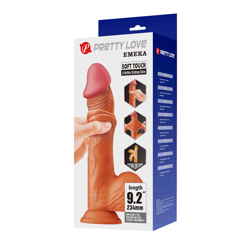 Dildo Réaliste Articulé - Pretty Love Emeka 23.4 cm | Texture Effet Peau & Squelette Flexible Pretty Love Sensations plus