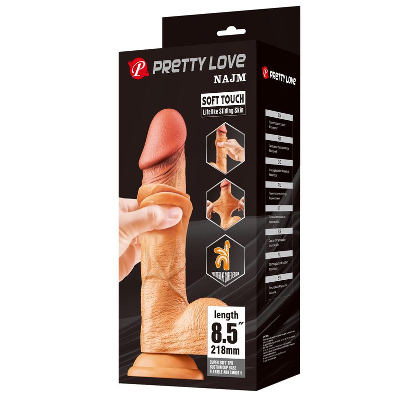 Dildo Réaliste Articulé - Pretty Love Najm 21,8 cm | Ventouse Puissante Pretty Love Sensations plus