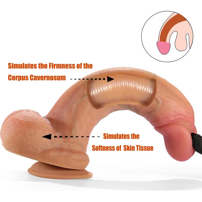 Dildo Réaliste avec Testicules – Adore U Yann 8" | Silicone Double Densité Adore U dildos Sensations plus