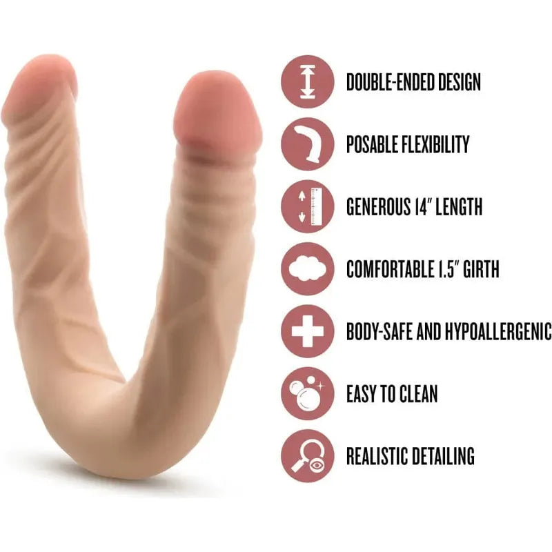 Dildo Réaliste Double-Extrémité Flexible - Dr. Skin Plus | Double Dong 14" Blush Novelties Sensations plus