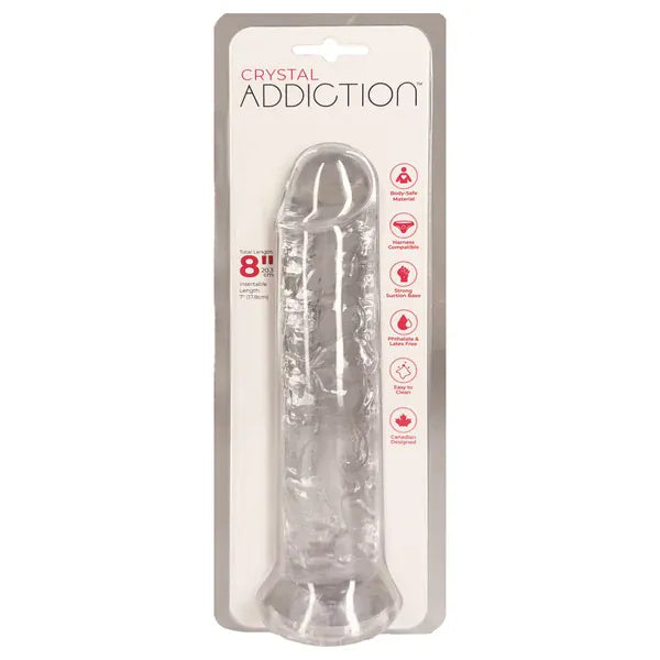 Dildo Réaliste Transparent - Crystal Addiction 8 pouces | Addiction Addiction Sensations plus