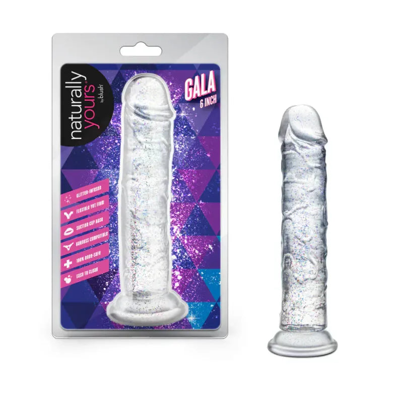 Dildo Realiste & Ventouse - Naturally Yours Gala | 6 po Clair Scintillant & Harnais Compatible Blush Novelties Sensations plus
