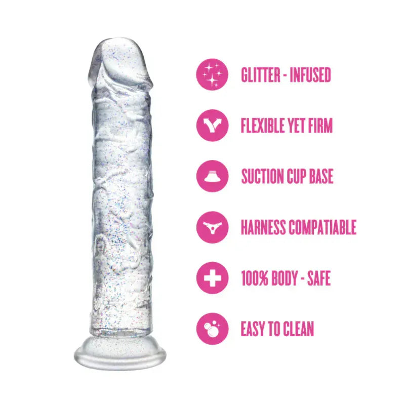 Dildo Realiste & Ventouse - Naturally Yours Gala | 6 po Clair Scintillant & Harnais Compatible Blush Novelties Sensations plus