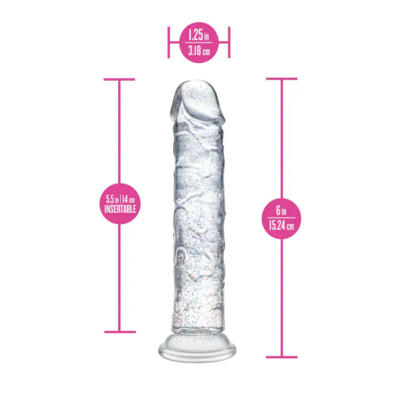 Dildo Realiste & Ventouse - Naturally Yours Gala | 6 po Clair Scintillant & Harnais Compatible Blush Novelties Sensations plus