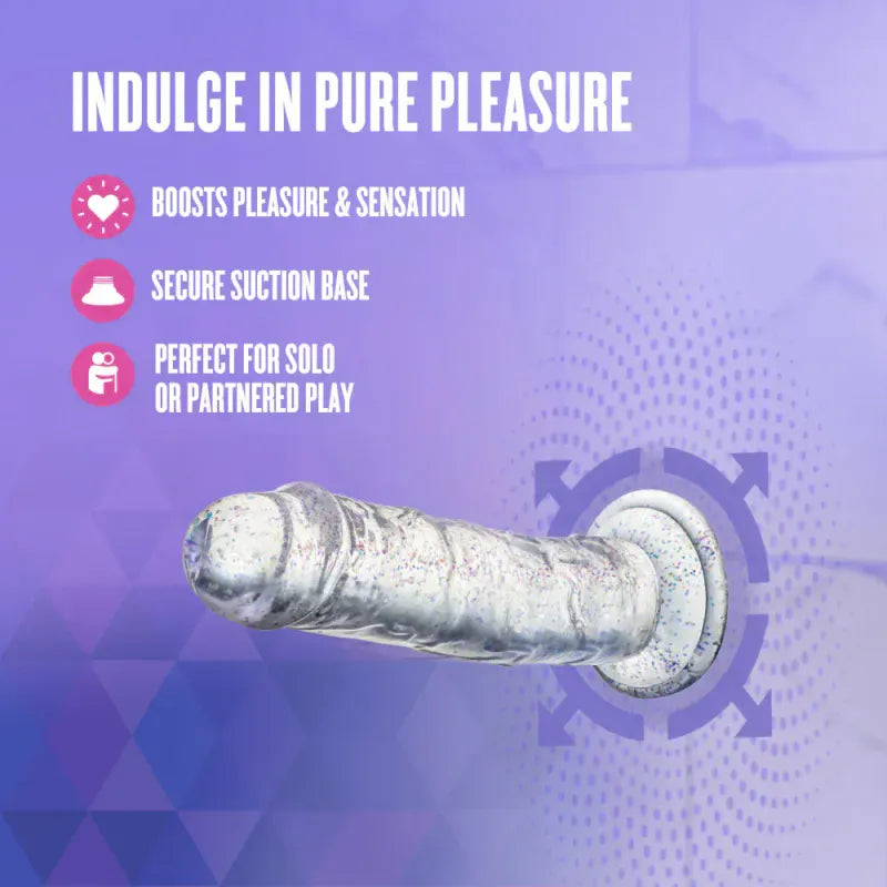 Dildo Realiste & Ventouse - Naturally Yours Gala | 6 po Clair Scintillant & Harnais Compatible Blush Novelties Sensations plus